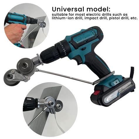 sheet metal shear attachment|metal cutting power drill attachment.